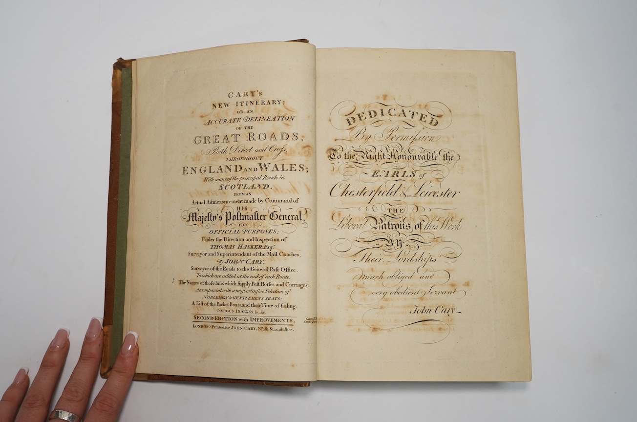 Paterson, Daniel - A New and Accurate Description of all the Direct and Principal Cross Roads in England and Wales ....8th edition, corrected and improved, with considerable additions. double page map. 1789; bound togeth